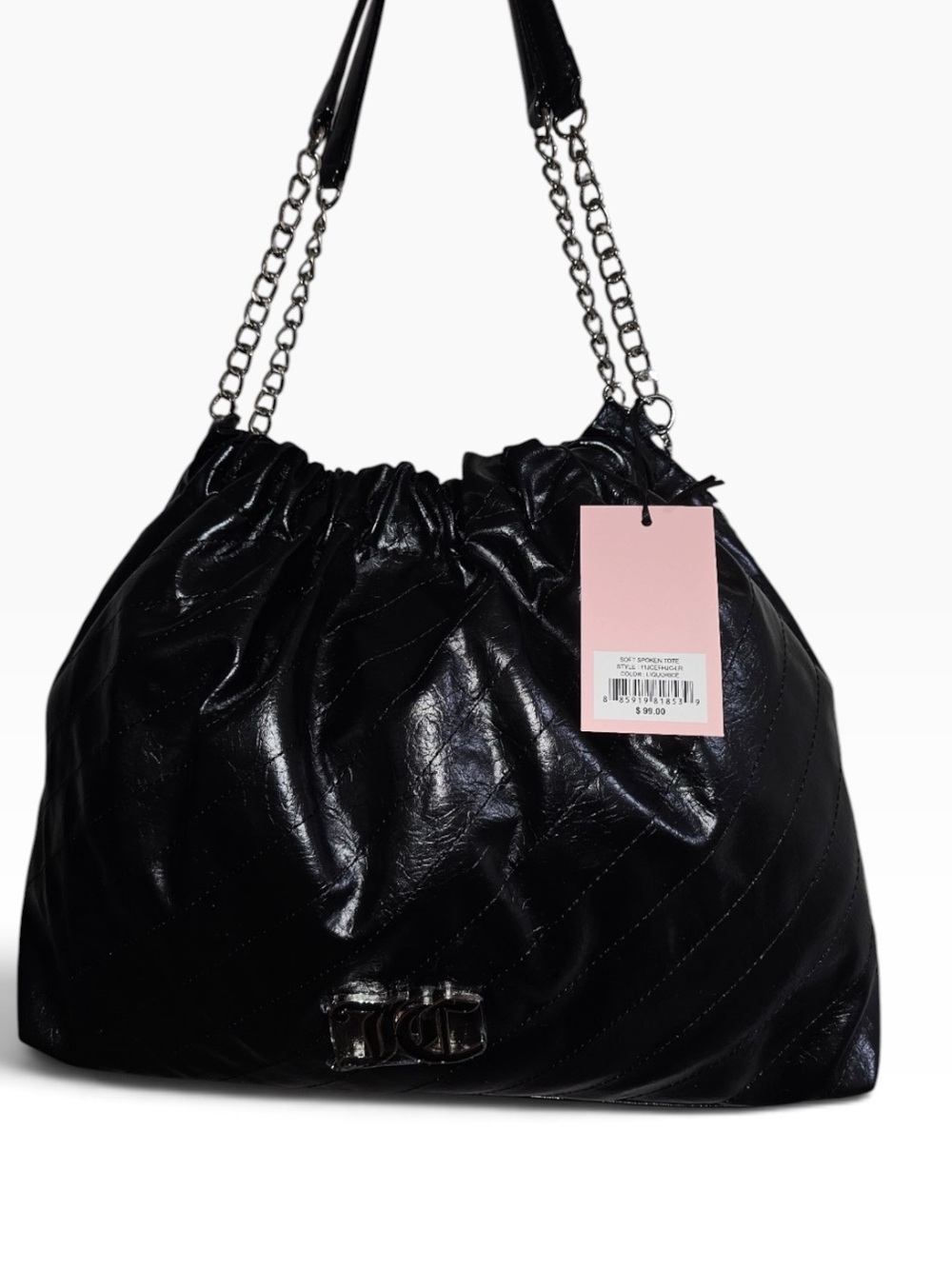 Juicy Couture Soft Spoken Black Quilted Leather Shoulder Bag - NWT - Picture 2 of 5